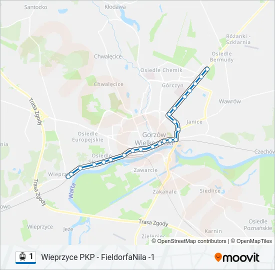 1 Light Rail Line Map