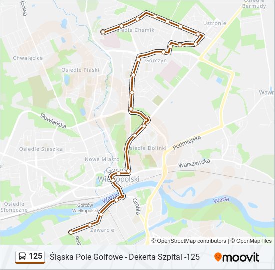 125 bus Line Map