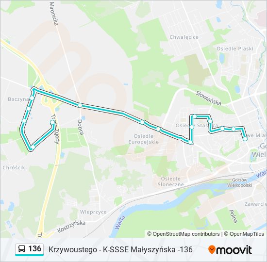 136 bus Line Map