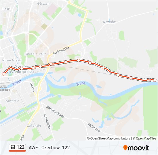 122 bus Line Map