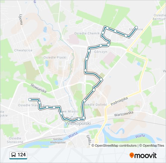 124 bus Line Map