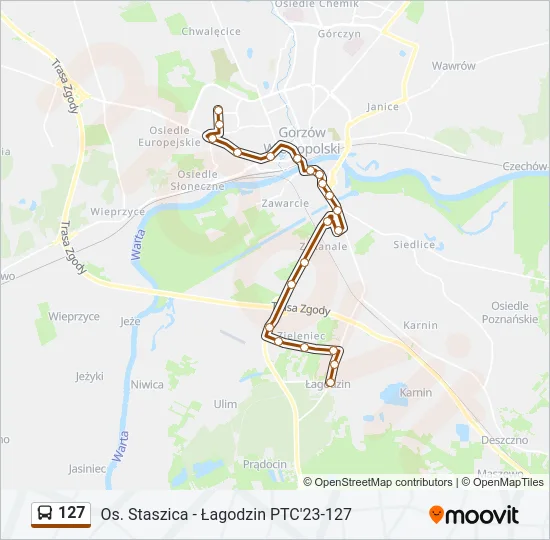 127 Bus Line Map