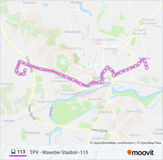 113 bus Line Map