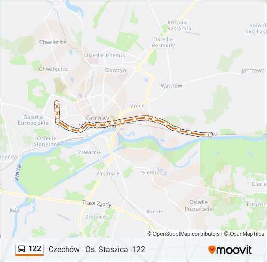 122 bus Line Map