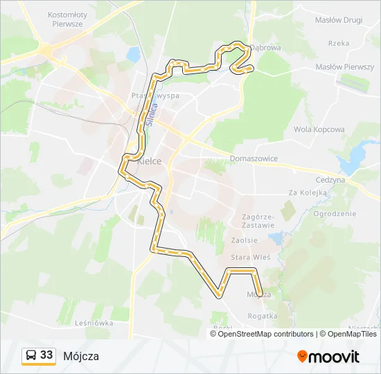 Автобус 33: карта маршрута