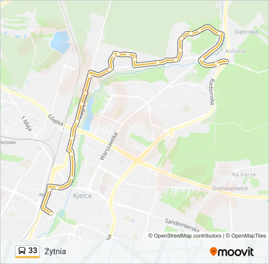 Автобус 33: карта маршрута