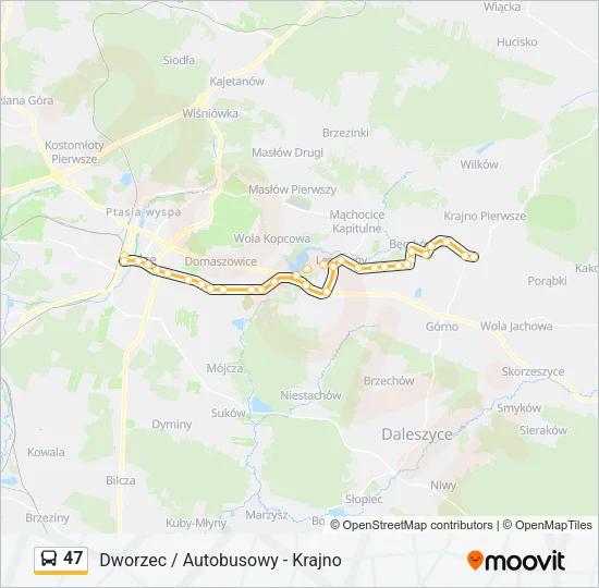 47 Bus Line Map