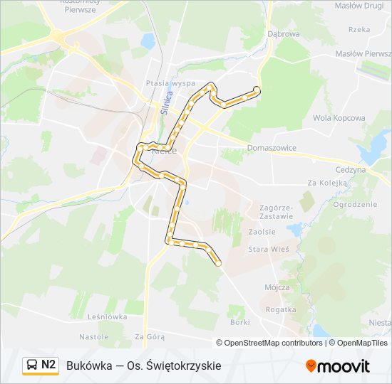 N2 bus Line Map