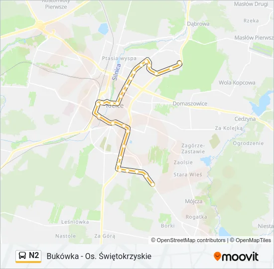 N2 Bus Line Map