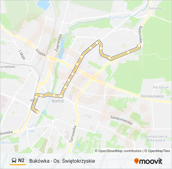 N2 Bus Line Map