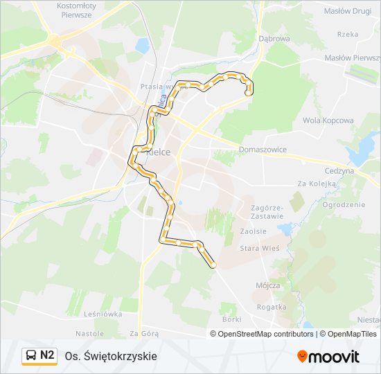 N2 bus Line Map