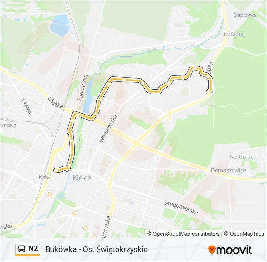 N2 Bus Line Map