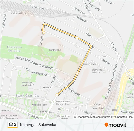 2 Bus Line Map