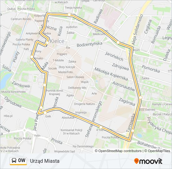 0W bus Line Map