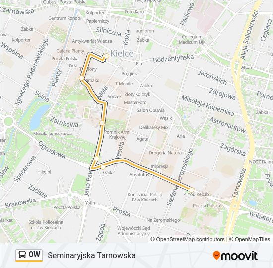 0W bus Line Map