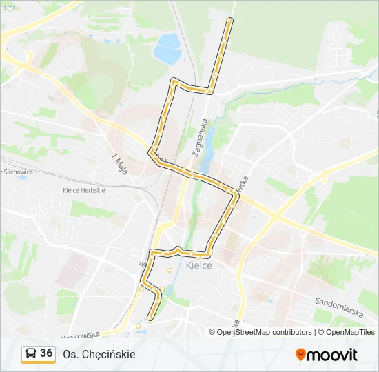 Автобус 36: карта маршрута