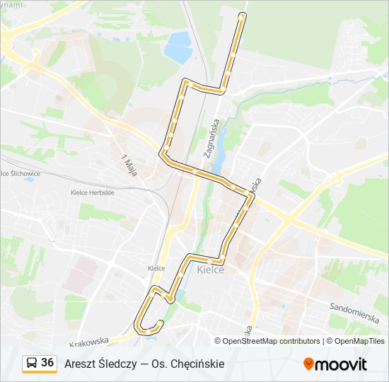 36 bus Line Map