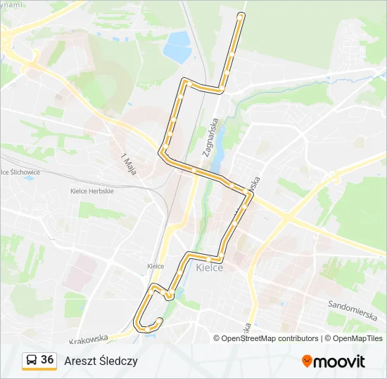 Автобус 36: карта маршрута