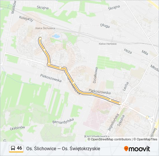 46 bus Line Map