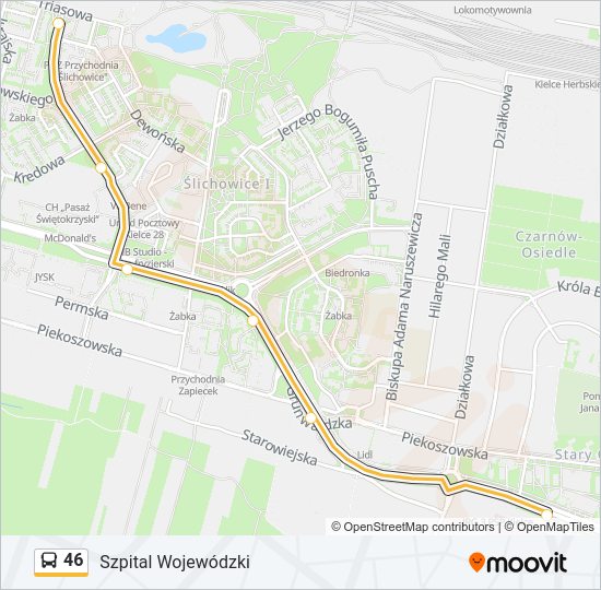 46 bus Line Map