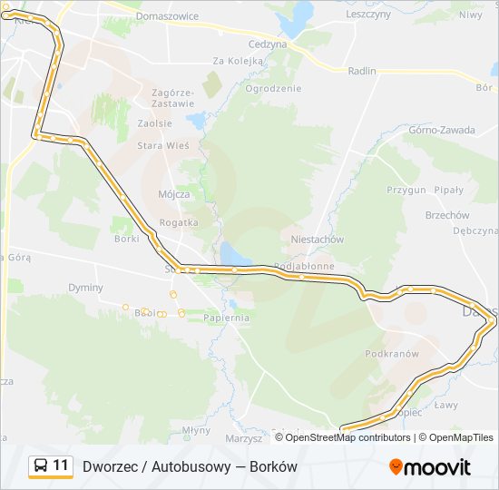 11 bus Line Map