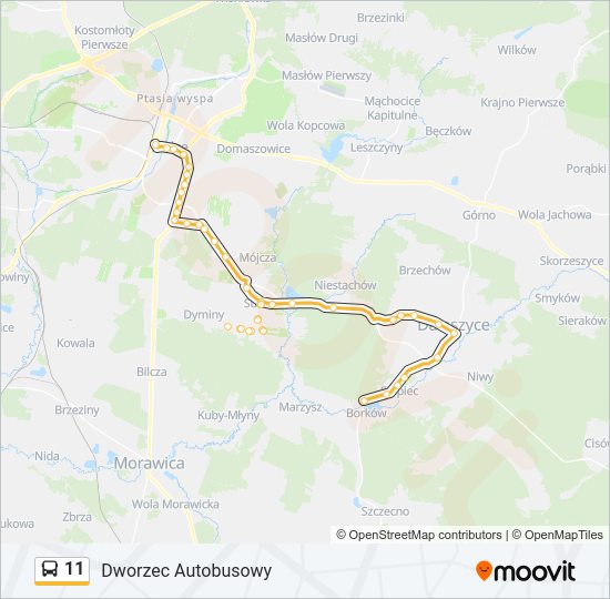 11 bus Line Map