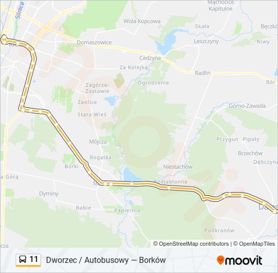 Автобус 11: карта маршрута