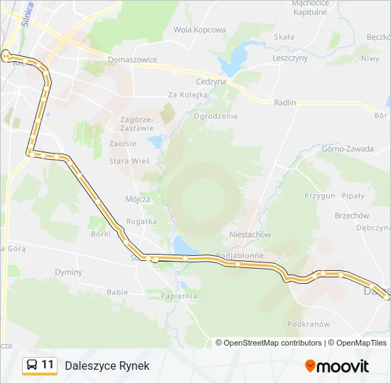 Автобус 11: карта маршрута