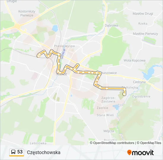 Автобус 53: карта маршрута