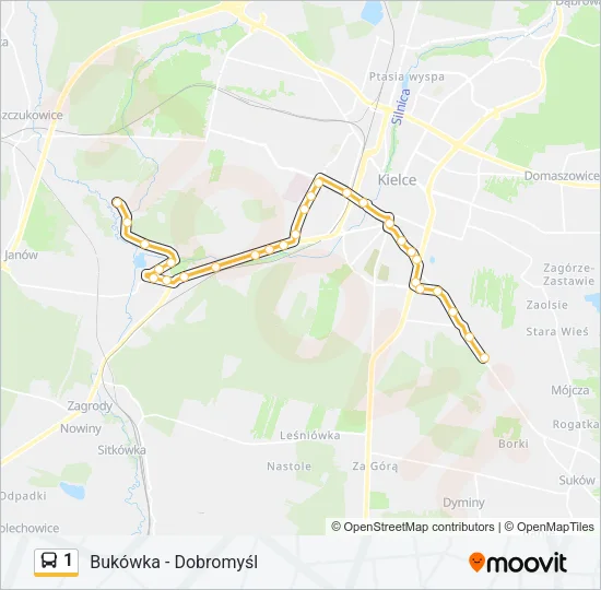 1 Bus Line Map