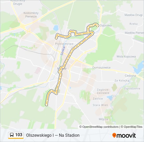 103 bus Line Map