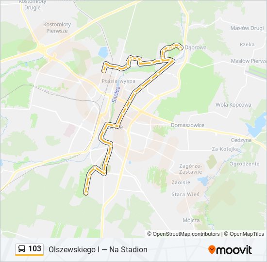 103 bus Line Map