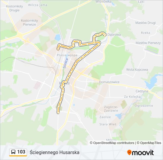 103 bus Line Map