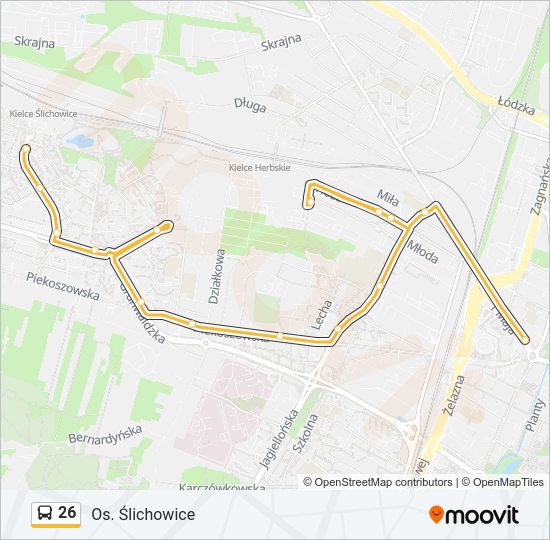 26 bus Line Map