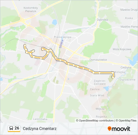 Автобус 26: карта маршрута