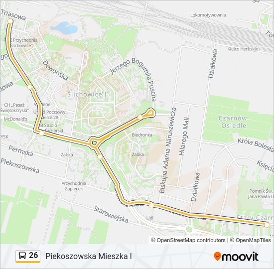 26 bus Line Map