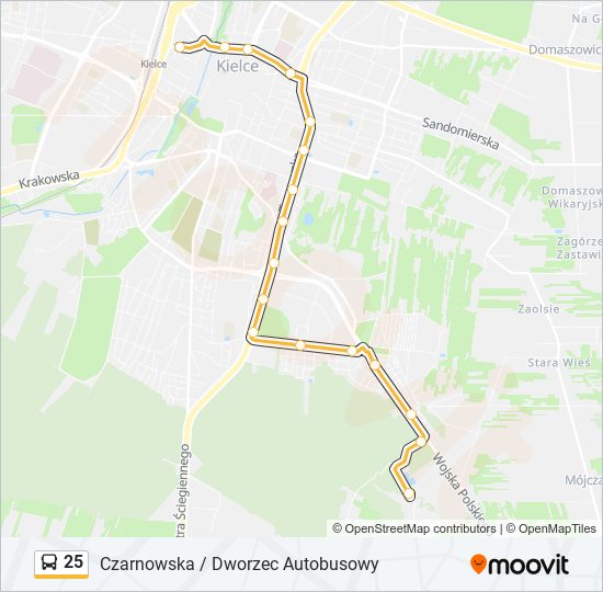 25 bus Line Map