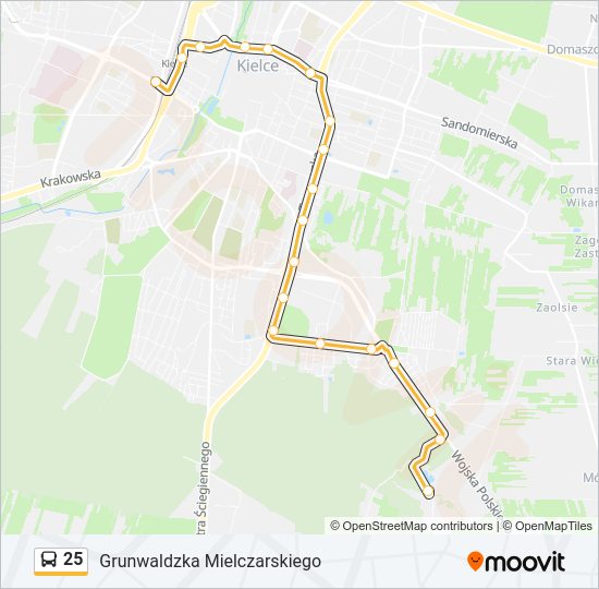 25 bus Line Map