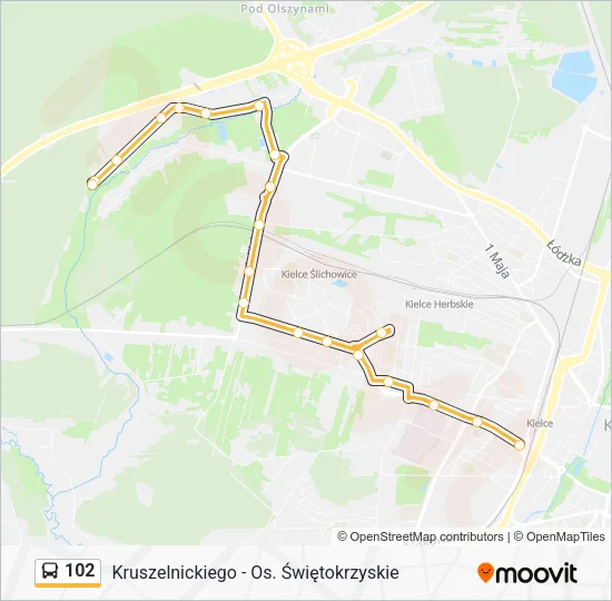 Автобус 102: карта маршрута