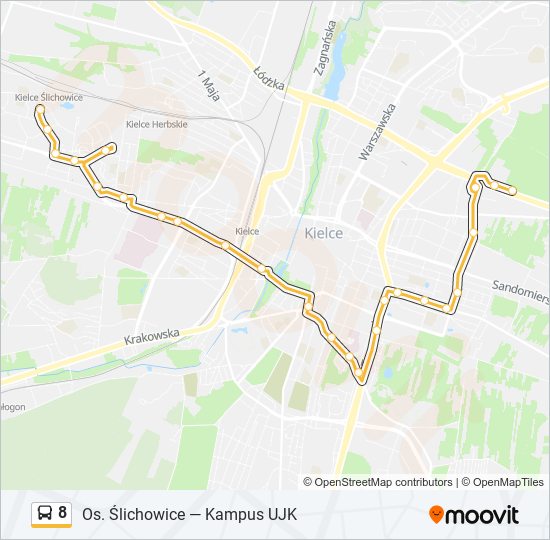 8 bus Line Map