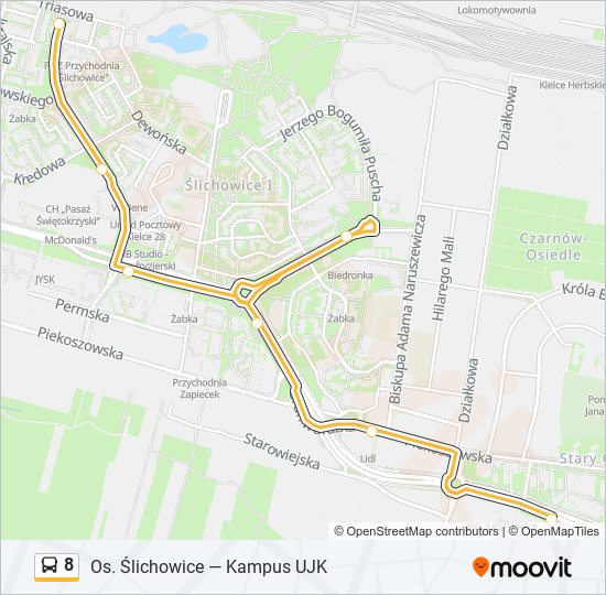 8 bus Line Map