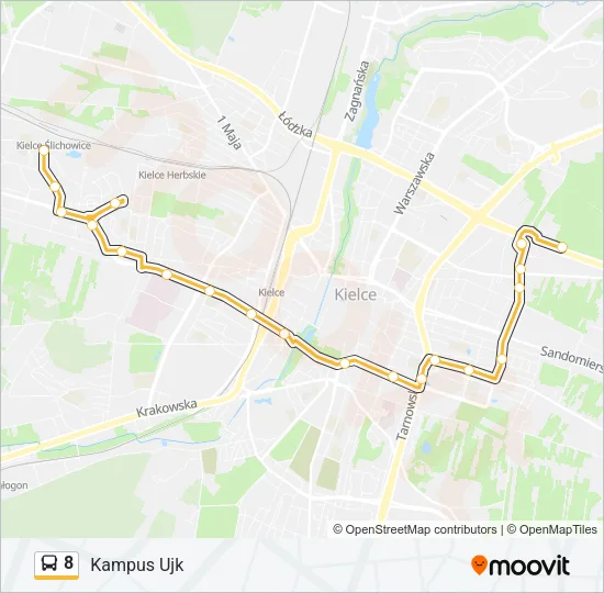 Автобус 8: карта маршрута
