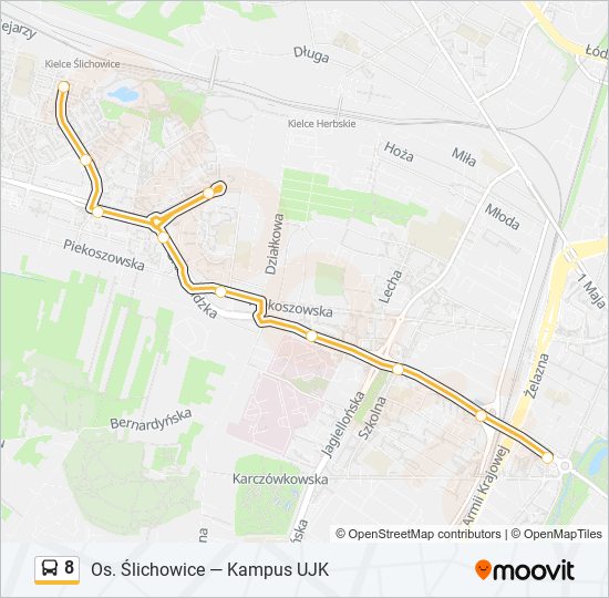 8 bus Line Map