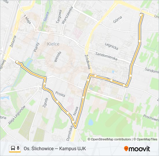 8 bus Line Map