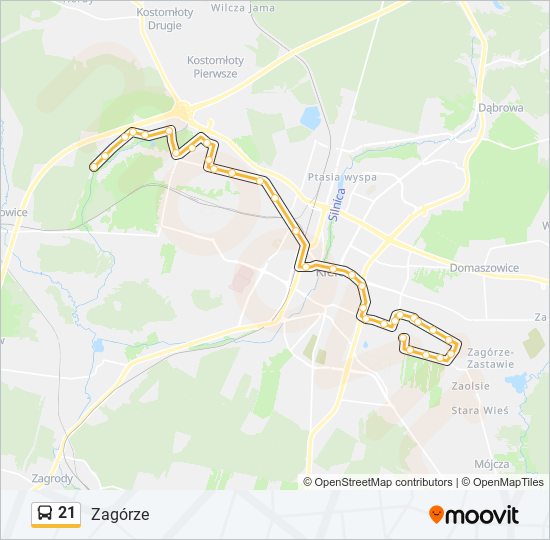 21 bus Line Map