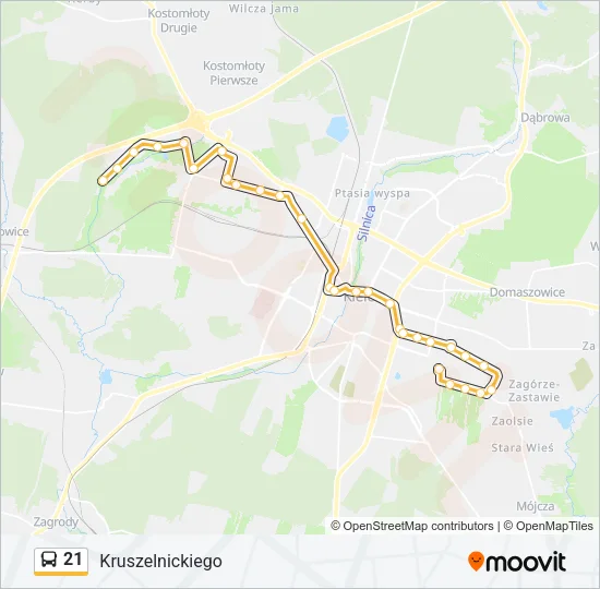 Автобус 21: карта маршрута