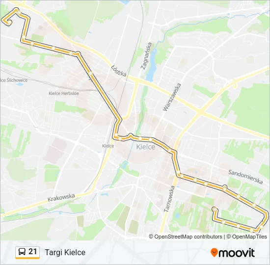 Автобус 21: карта маршрута