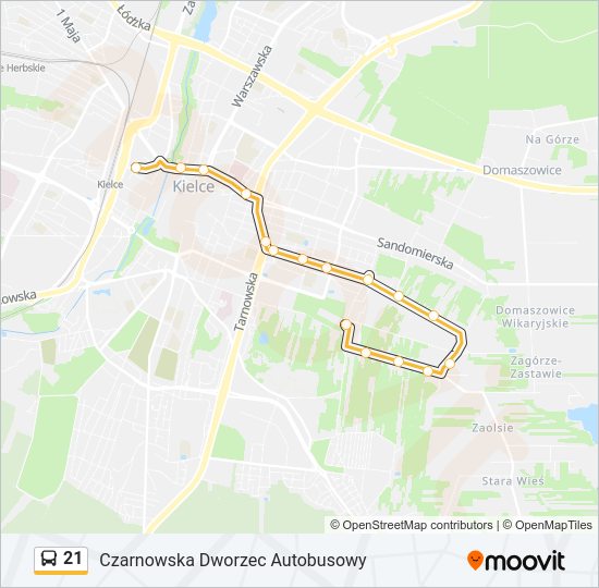 21 bus Line Map