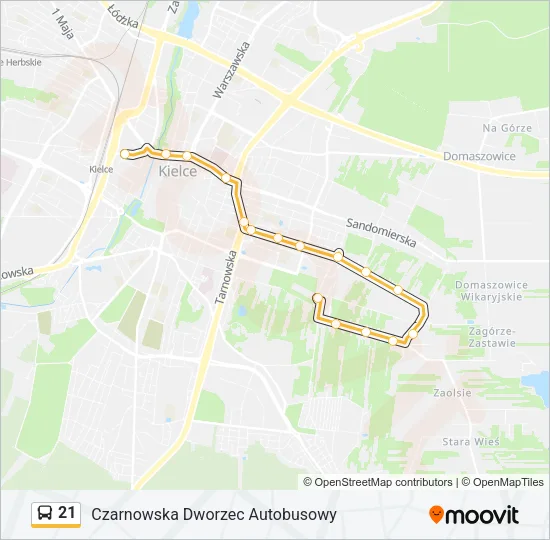 Автобус 21: карта маршрута