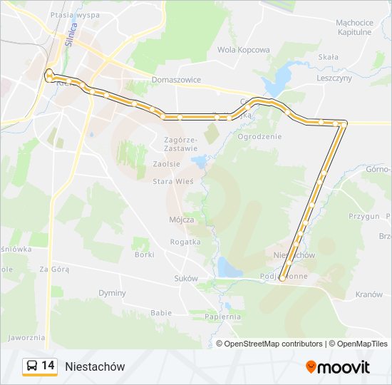 14 bus Line Map